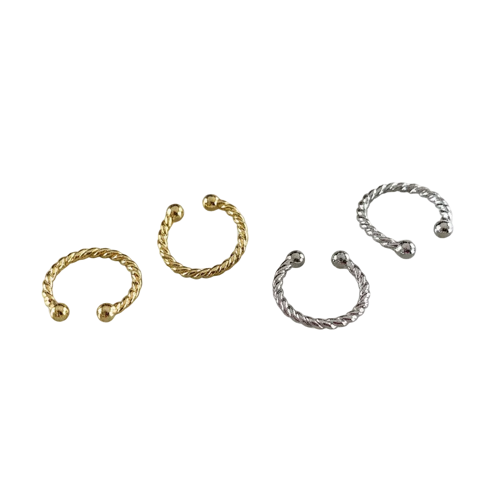 Mini Creolen „Ear Cuffs“ ohne Ohrlöcher - Silberfarben